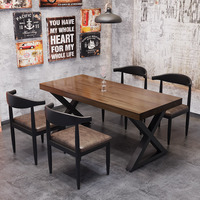Ensemble de table et chaises en bois de style industriel moderne, bureau multifonctionnel pour la maison, le bar, l'appartement, les restaurants et les bars à grillades