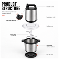 Hachoirs à viande électriques multifonctionnels 2000W pour piler et moudre le FUFU, 6L, 8L, 12L