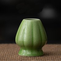 Ensemble fouet à matcha en porcelaine verte craquelée, bol à matcha en céramique côtelé avec bec verseur, kit traditionnel japonais pour la préparation du thé