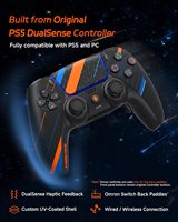Manette PS5 améliorée, 4 boutons arrière, joystick magnétique anti-drift TMR, batterie 2500 mAh, compatible avec PS5 et jeux PC