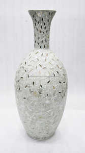 Florero de metal de vidrio de mosaico para decoración de hoteles y centros comerciales del fabricante indio - Product Image 2