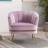 Fauteuil moderne en forme de coquille souple, tapisserie de salon, velours rose clair, pour loisirs, nouveau