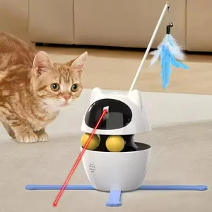 Vaso de juguete para gatos, juguete eléctrico inteligente para mascotas, juguetes de plumas giratorias, juguete láser interactivo automático personalizado innovador para gatos