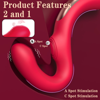 S-HANDE Nuevo Vibrador de Punto G, Masajeador de Doble Estimulación, Vibrador con Movimiento de Aleteo, Dildo Grande 2 en 1, Juguete Sexual para Mujeres