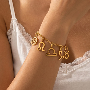 Colgante con Signo Zodiacal Acuario, Acero Inoxidable, Bañado en Oro, Joyería Astrológica para Mujer - Product Image 6