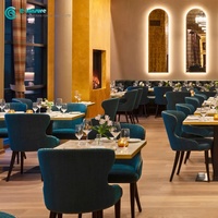 Meubles de restaurant occidental classiques rétro, ensemble de chaises en bois massif et table carrée pour restaurant occidental, café, espace de détente