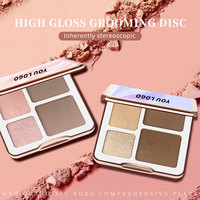 Palette de contouring et d'enluminoir pour le visage Venrock, 4 couleurs, poudre bronzante mate et scintillante, longue tenue, maquillage 3D pour débutants, peau asiatienne