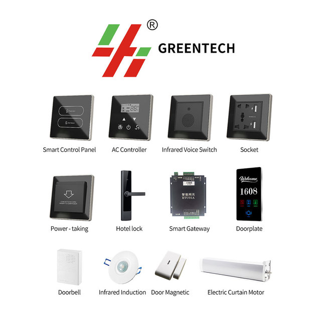 Greentech Waterproof Hotel Guest Room Control System with Intelligent Scene Control and ABS Material