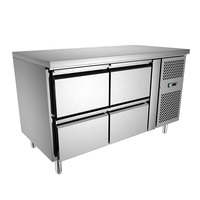 Table de travail réfrigérée commerciale pour restaurant 400L en acier inoxydable 304 avec trois tiroirs