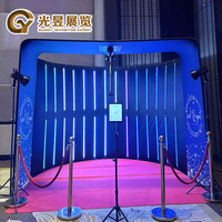 Backdrop Fotografi 360 Photobooth Baru dengan Logo Kustom, Latar Belakang Cantik, Cabina De Fotos untuk Podcast dan Pesta Luar Ruangan