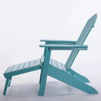 Chaise Adirondack moderne et confortable en plastique recyclé avec dossier en forme de coquille, structure en HDPE, imperméable, écologique, pour hôtel