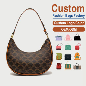 Custom Fashion Women's <b>Shoulder</b> <b>Bag</b> With Letter Pattern Zipper Closure Single <b>Strap</b> Faux Leather Daily Use OEM ODM Available - Product Image 1