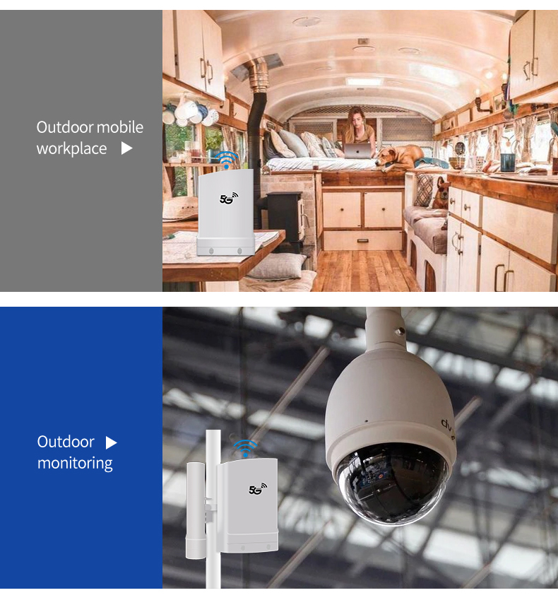 कृषि के लिए सफेद 117Mmx117Mmx180Mm 5G CPE वायरलेस आउटडोर राउटर 14