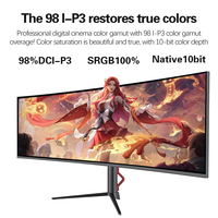Nuevo Monitor de gamingaming curvo OEM de 49 pulgadas ancho 5K con panel Ips de 144Hz relación de aspecto 32:9 pantalla Led de escritorio Hva 1Ms Monitor