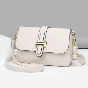 Nouvel article : Sacs à main en PU pour femmes, sacs bandoulière de luxe en cuir uni, sacs à bandoulière personnalisables avec logo pour femmes, vente en gros - Product Image 1