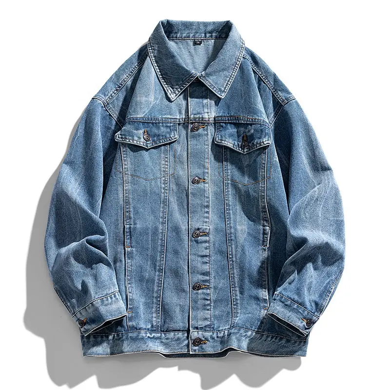 Retro old tie-dye denim jacket men's 2023 spring and summer new trendy brand loose jacket men's Korean style trendy clothing