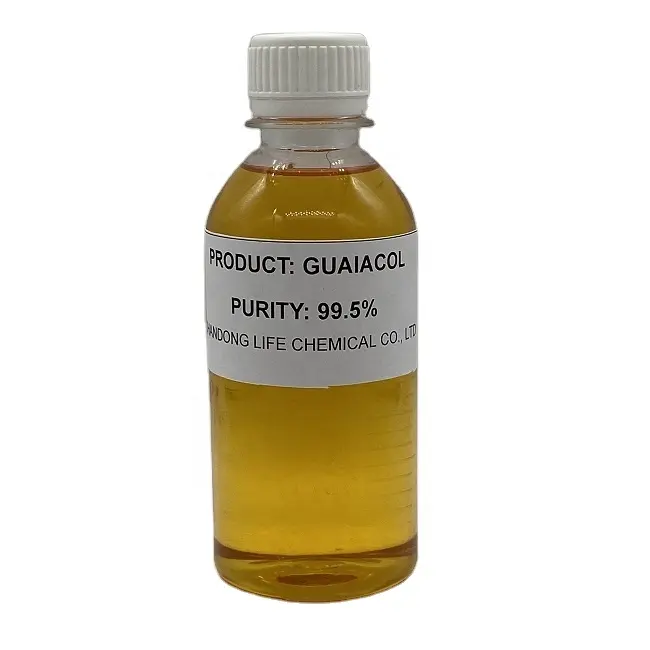 Çin fabrika kaynağı guaiacol sıvı tatlar için kullanımı CAS NO 90-05-1
