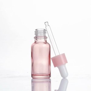 Flacon compte-gouttes en verre rose portable de 10 ml, 20 ml, 30 ml avec bouchon en plastique blanc, rechargeable, idéal pour les voyages - Product Image 4