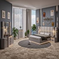 Ensemble de meubles de chambre à coucher modernes MULUNKA, taille king, avec rangement, hauteur réglable, en bois, pour la maison, l'hôtel et la villa