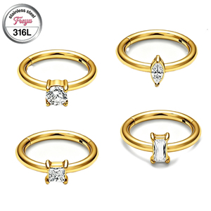 Vente en gros Bijoux de piercing en acier inoxydable 316L 16G ZC, Anneau segmenté sans soudure pour nez, cartilage, Daith, Conch, Hélix - Product Image 4