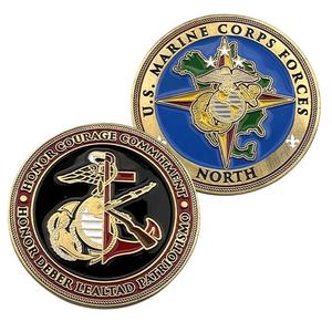 Pièce commémorative personnalisée en alliage de zinc, design antique, émail 3D plaqué or/argent, gravure <span class=keywords><strong>laser</strong></span> - Product Image 1