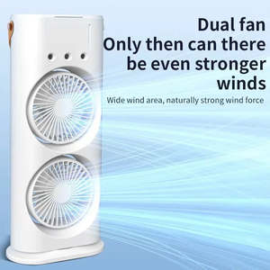 Portable Dual <b>Head</b> Oscillating Spray Air Conditioner Rechargeable Remote Control Summer Desktop <b>Fan</b> Portable Double Humidify - Product Image 4