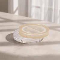 Yuecai – Boîtier vide pour fard à paupières, rond, translucide, 4 couleurs, avec couvercle à fermeture à pression, 8g, portable, pour maquillage cosmétique, logo personnalisé