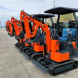 Direct Factory Sale 360 Degree Rotation Mini Small Digger Micro Bagger Mini Excavator 1.2 Ton With Closed Cab