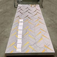 Panneau mural en PVC solide finition marbre brillant flexible, 280 cm, vinyle UPVC, design marbre doré