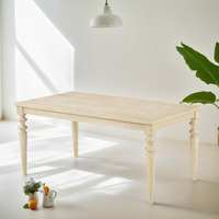 Table de salle à manger à pieds tournés en bois finition blanche Amonia Urban Style