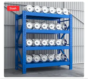 أرفف مخصصة خفيفة الوزن ، كل منها بسعة حمل تبلغ شطبها بأرفف تخزين معدنية متعددة الأغراض - Product Image 4