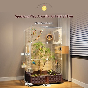 Grande <span class=keywords><strong>cage</strong></span> à oiseaux en plastique solide et écologique, durable, pour perroquets, utilisation intérieure et extérieure, design luxueux - Product Image 1