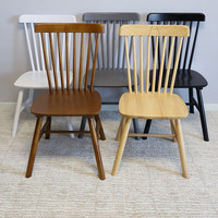 Chaises de salle à manger Windsor en bois massif de style mi-siècle, design en bois naturel pour usage domestique, commercial, restaurant et salon