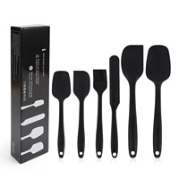 Ensemble de 6 spatules en silicone antiadhésives résistantes à la chaleur pour racler, cuire, mélanger