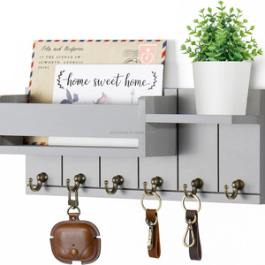 Portachiavi da Parete <span class=keywords><strong>in</strong></span> <span class=keywords><strong>Legno</strong></span> Vintage con Ganci e Organizzatore per Gioielli, per Soggiorno e Bagno - Product Image 6