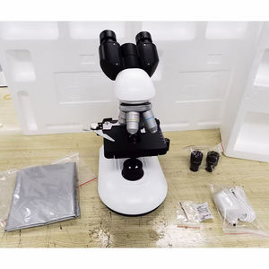 Drawell B203LED Microscope biologique binoculaire à objectif plat 4X 10X 40X 100X pour laboratoire - Product Image 3