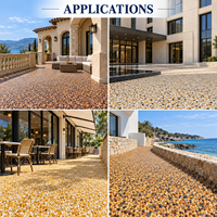 Revêtement de surface en résine de polyuréthane antidérapant sans joint, pavage de galets décoratifs naturels, tapis de pierres perméables pour les environs des piscines