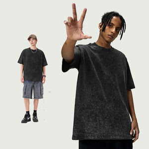 Camiseta Blanca de Gran Gramaje con Lavado Vintage, Personalizable, Oversize, para Hombre, Tallas Grandes, Casual - Product Image 2