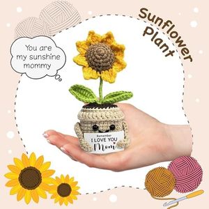 Regalos de Girasol Positivo Pequeños y Lindos Hechos a Mano con Ganchillo, Mini Flores Emocionales, Regalos de Cumpleaños para Mamá, Recuerda que Te Amo, Mamá - Product Image 6