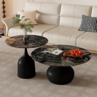 Ensemble de tables basses en pierre microcristalline translucide de design italien pour le salon, table d'appoint moderne minimaliste