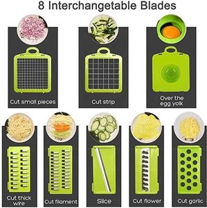Multifunctional 14-Piece Manual Handheld Onion Cutter Peeler <b>Chopper</b> Kitchen Fruits <b>Vegetable</b> Slicer Potato Cutter Grinder - Product Image 3