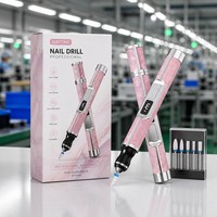 Perceuse à ongles électrique professionnelle avec vitesse réglable, marche avant/arrière, pour salon de manucure, vente en gros