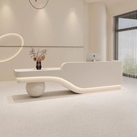 Bureau de réception moderne en MDF pour salon de beauté, clinique médicale, hôtel, salle de sport, bureau, école et centre commercial - Couleur personnalisable et design durable