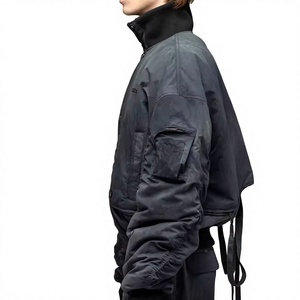 OEM Vintage Washed Bomber <b>Jacket</b> Unisex Oversized Heavyweight <b>Racing</b> <b>Jacket</b> Men Streetwear Casual Outerwear Custom Logo - Product Image 2