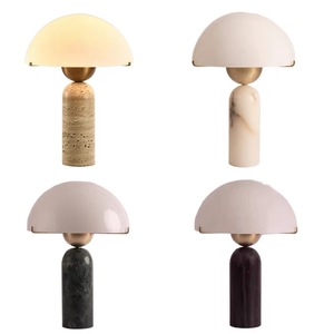 Lámpara de mesa de travertino amarillo Natural nórdico <span class=keywords><strong>para</strong></span> el hogar moderno, Hotel, sala de estar, estudio, dormitorio, decoración de cabecera <span class=keywords><strong>para</strong></span> lectura - Product Image 5