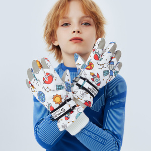 GOLOVEJOY DRST33 Manoplas de piel de <span class=keywords><strong>nieve</strong></span> <span class=keywords><strong>Guantes</strong></span> para <span class=keywords><strong>niños</strong></span> Bebé <span class=keywords><strong>Niños</strong></span> Ventas calientes Niño Niña en stock Guante Fábrica Manopla de invierno - Product Image 1