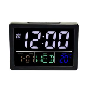 EMAF-Horloge numérique de table à LED pour le salon et le chevet, grand affichage, calendrier, alarme électronique - Product Image 1