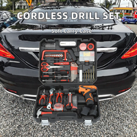 Ensemble d'outils de perçage sans fil 102 pièces, batterie Li-Ion 20V, chargeur, étui souple OEM, kit d'outils de réparation automobile multifonctionnel