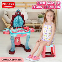 Ensemble de maquillage pour jeu d'imitation Zhorya, table de maquillage avec chaise, induction infrarouge, porte qui s'ouvre, pour petite princesse
