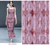 Tissu 100% rayonne / faux velours / rayonne imprimée / imprimé floral / tissu imprimé numérique effet flock / viscose pour robe